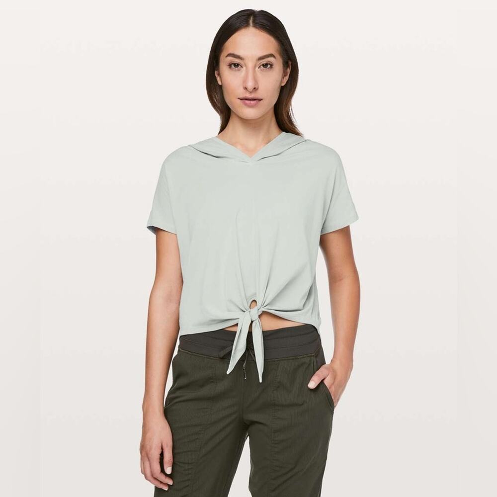 Lululemon Knot Gonna Fly Tee Hood Jade Green Size 10